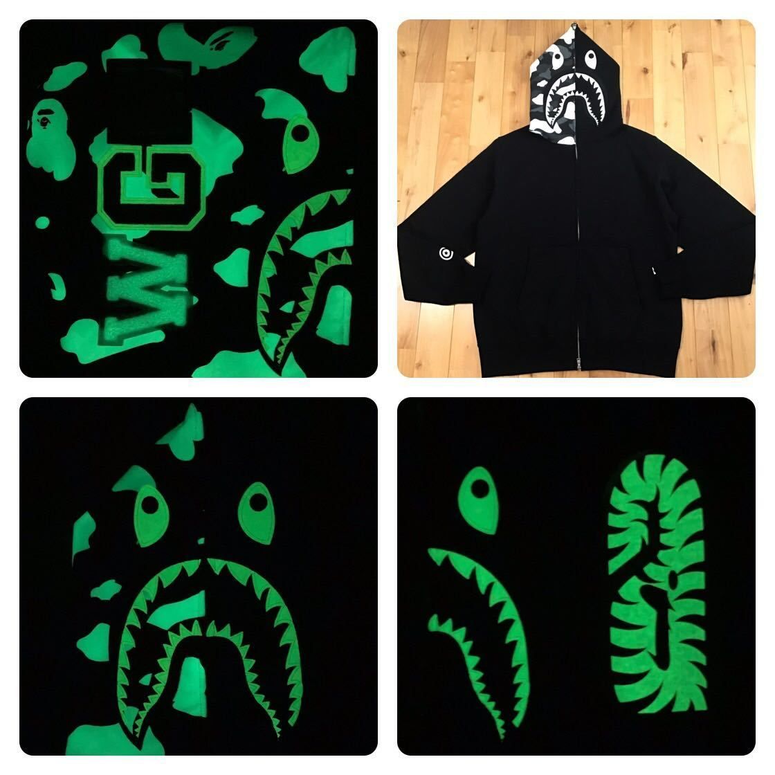BAPE 蓄光 ZOZO限定 City camo シャーク パーカー APE ☆新品☆ 蓄光 ZOZO限定 City camo シャーク パーカー XLサイズ shark