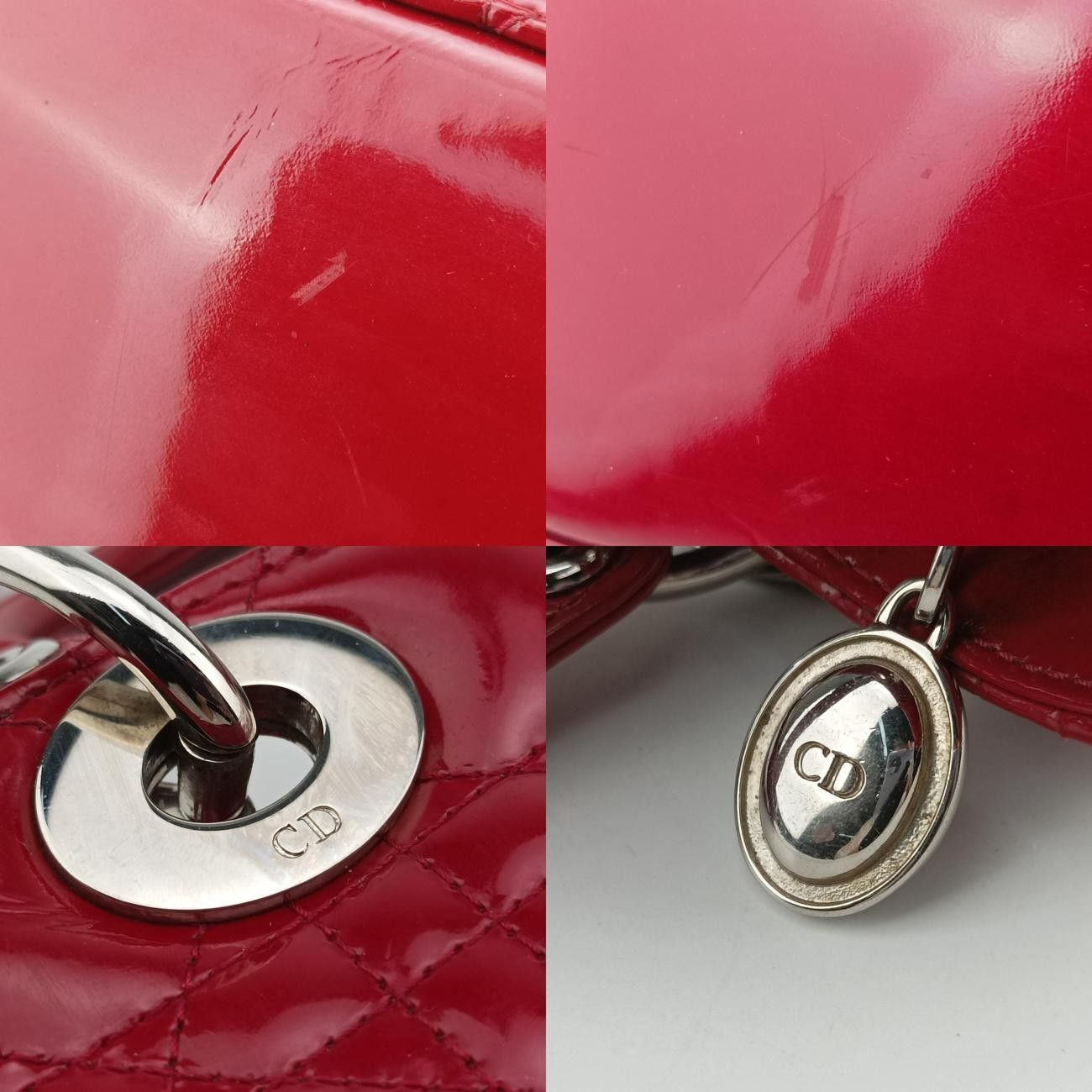 クリスチャンディオールChristian Diorレディディオールレッドパテント01-BO-0173