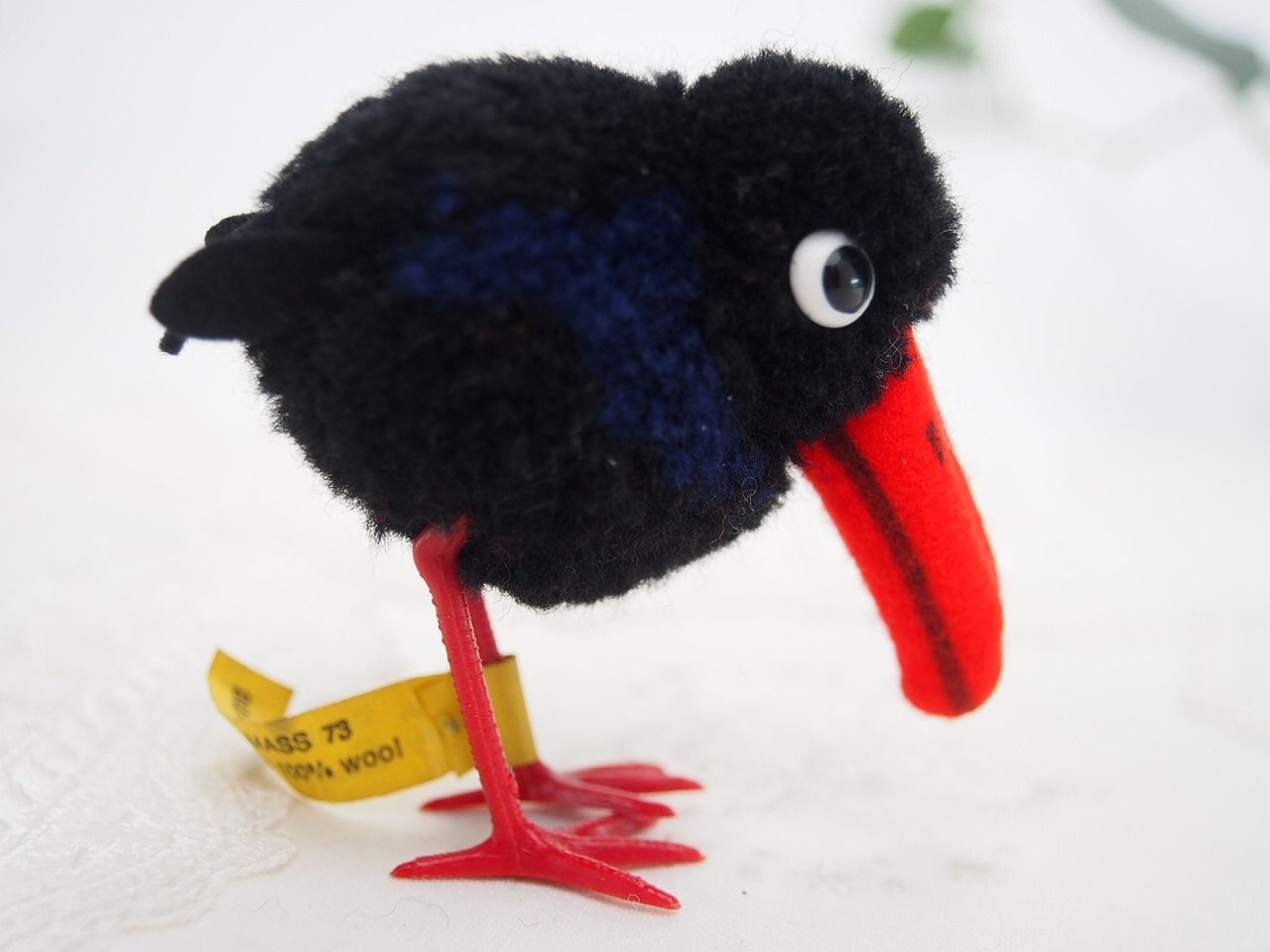 シュタイフ カラスのHucky ヴィンテージ Steiff ドイツ 送料無料☆シュタイフ☆Woolen Raven 8cm オールID's完品☆1968