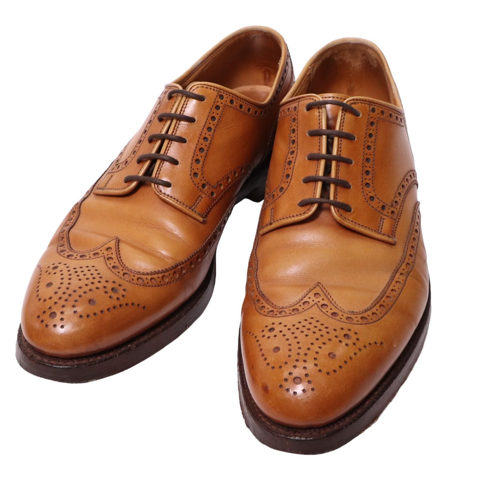 CROCKETT&JONES / CARDIFF クロケットアンドジョーンズ カーディフ ウィングチップ ブローグ レザーシューズ ドレスシューズ 表記サイズ7.5 E【2407】