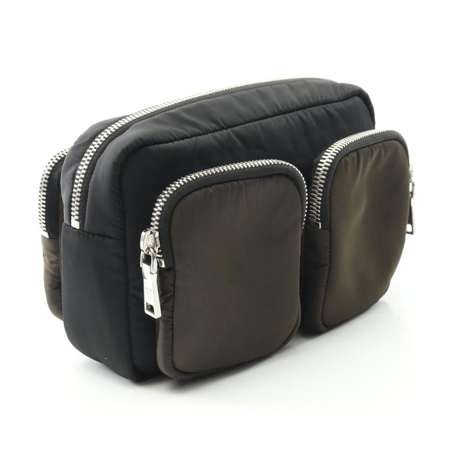 プラダ PRADA セカンドバッグ クラッチバッグ 2VF029 ブラック/カーキ 