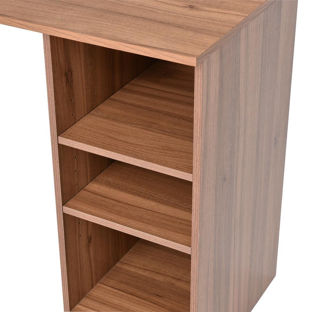 2個セット】パソコンデスク 3段シェルフ付 オフィスデスク 【ダーク