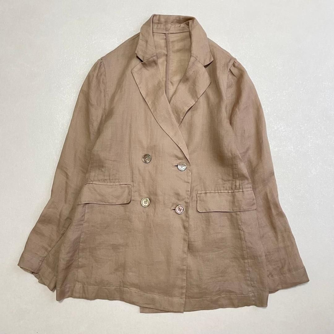 美品 24SS スローブイエナ ラミージョーゼットジャケット リネン100