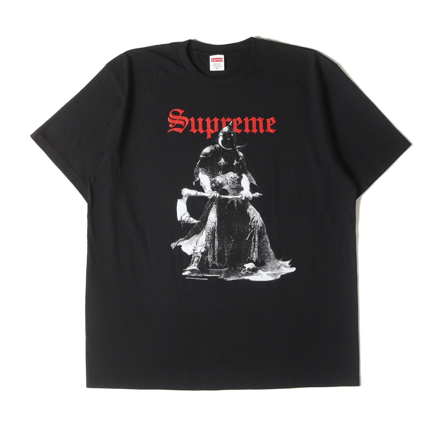 新品 Supreme シュプリーム Tシャツ サイズ:XL 24AW Frank Frazetta イラストグラフィック クルーネックTシャツ (Destruction Tee) ブラック 黒 トップス カットソー【メンズ】