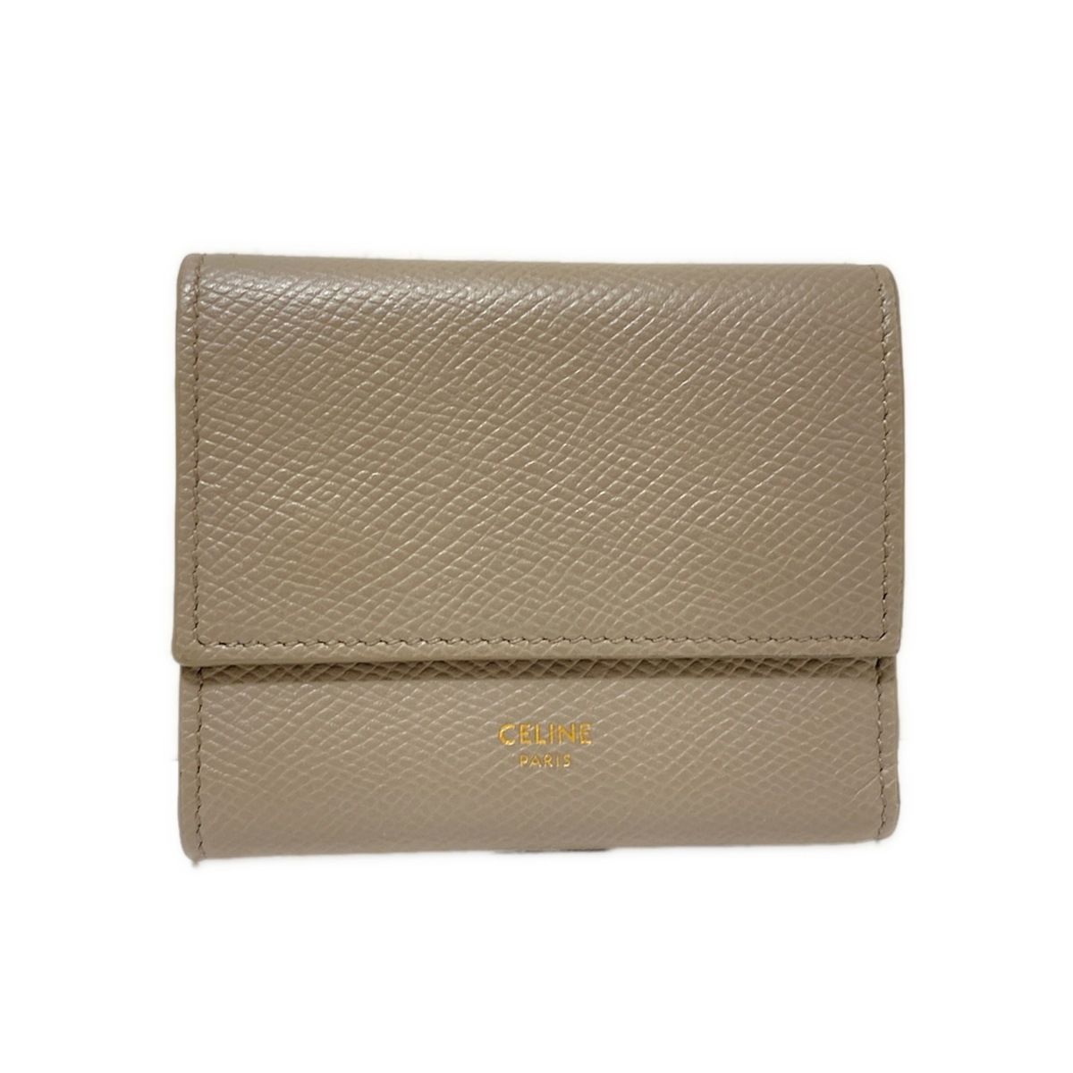 CELINE(セリーヌ) 3つ折り財布 - グレーベージュ レザー - メルカリ