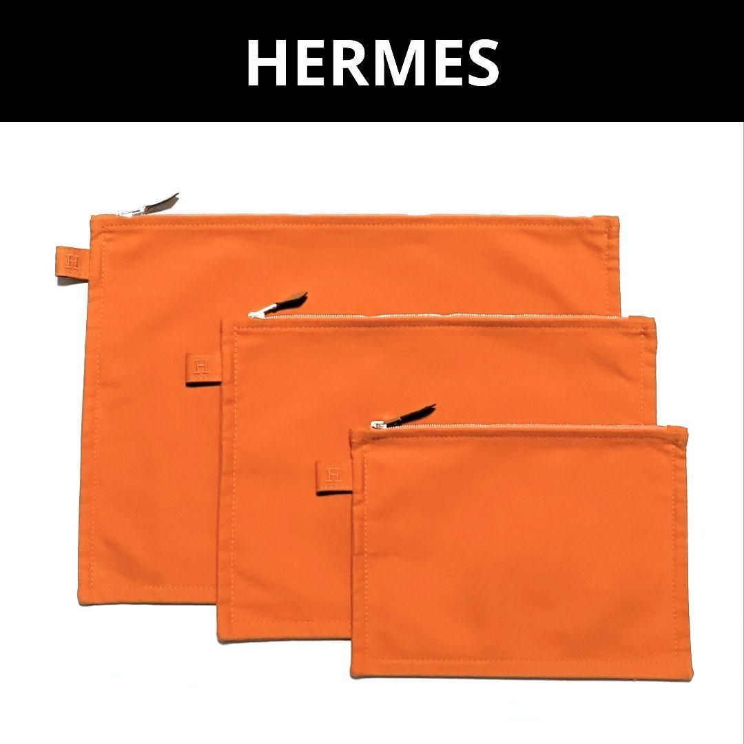 エルメス ボラボラフラットポーチ GM オレンジ HERMES フラット