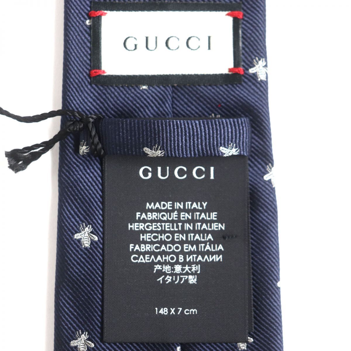 未使用品▽GUCCI グッチ 456526 BEE ハチ×スター柄 シルク100