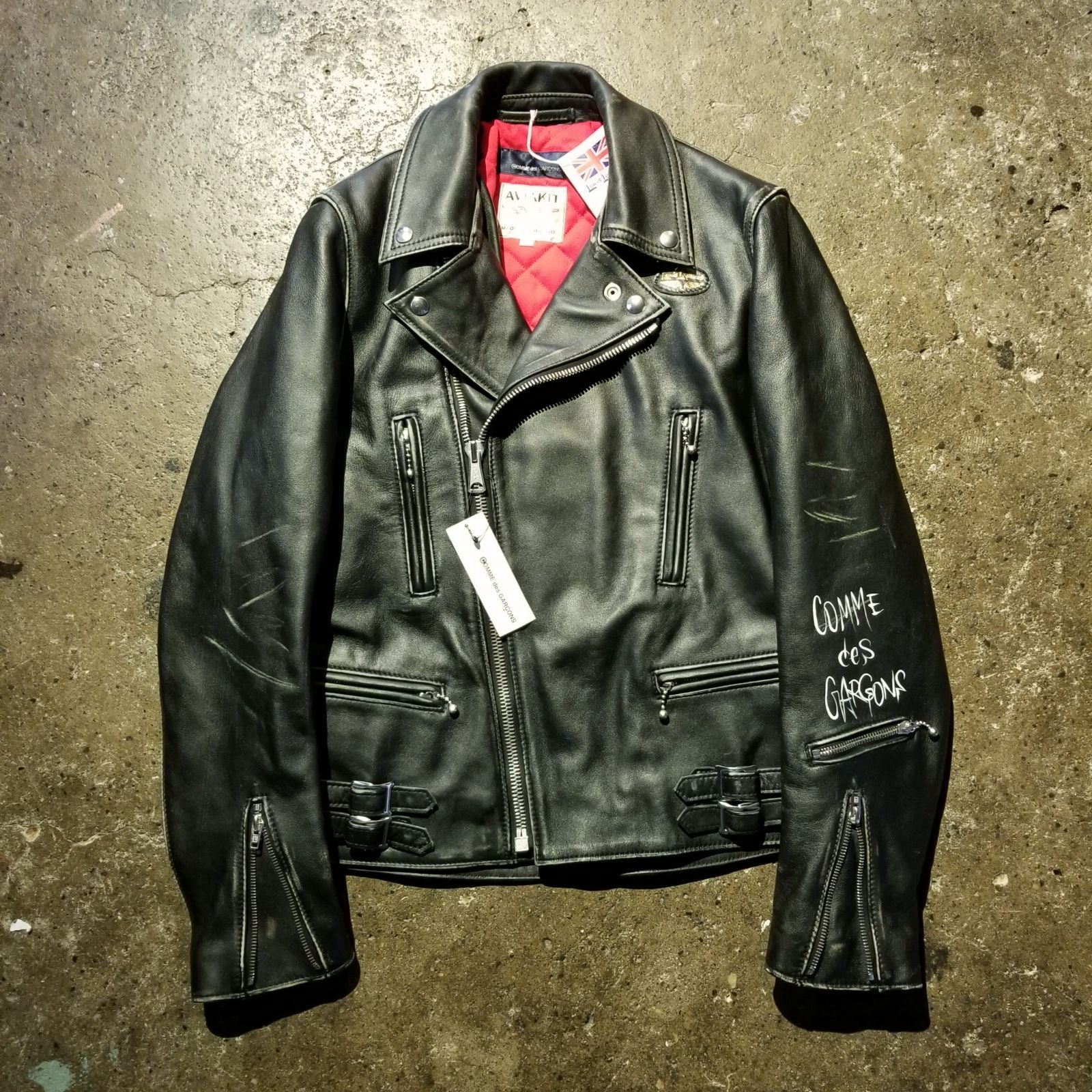 コムデギャルソン×ルイスレザー　青山限定レザーライダース　ブラック　サイズ40 コムデギャルソン×ルイスレザー青山限定レザーライダースブラックサイズ40
