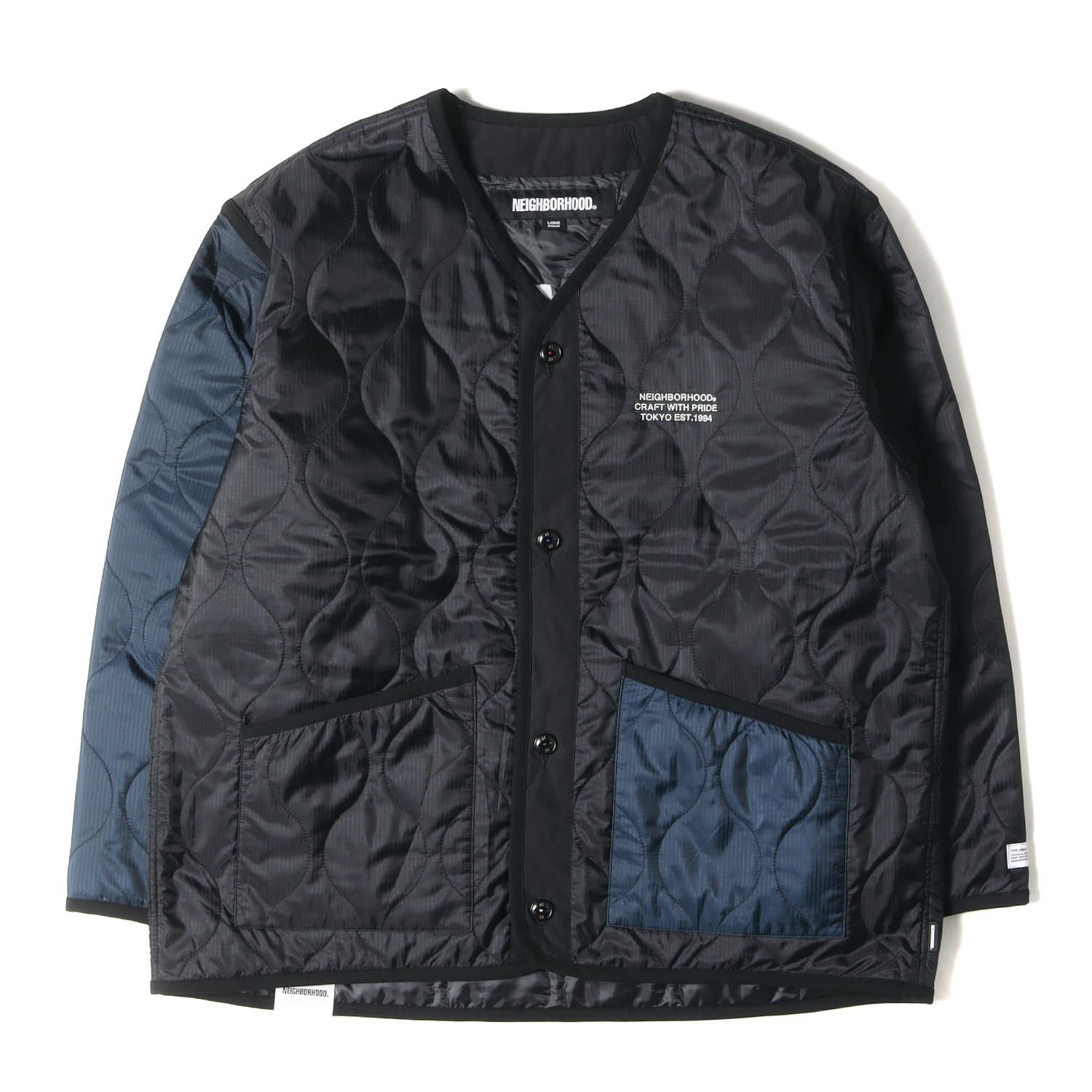 美品 NEIGHBORHOOD ネイバーフッド ジャケット サイズ:L 23AW ミリタリー キルティング ライナージャケット QUILTING  LINER JACKET ブラック ネイビー 黒紺 アウター ブルゾン コート 上着【メンズ】 - メルカリ