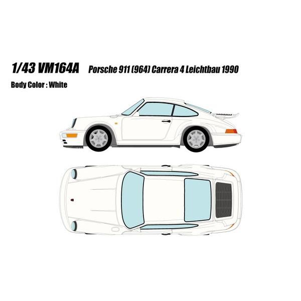 新品 VISION 1/43 ポルシェ 911(964) カレラ4 ライトウェイト 1990 ホワイト 完成品ミニカー VM164A [佐川急便]