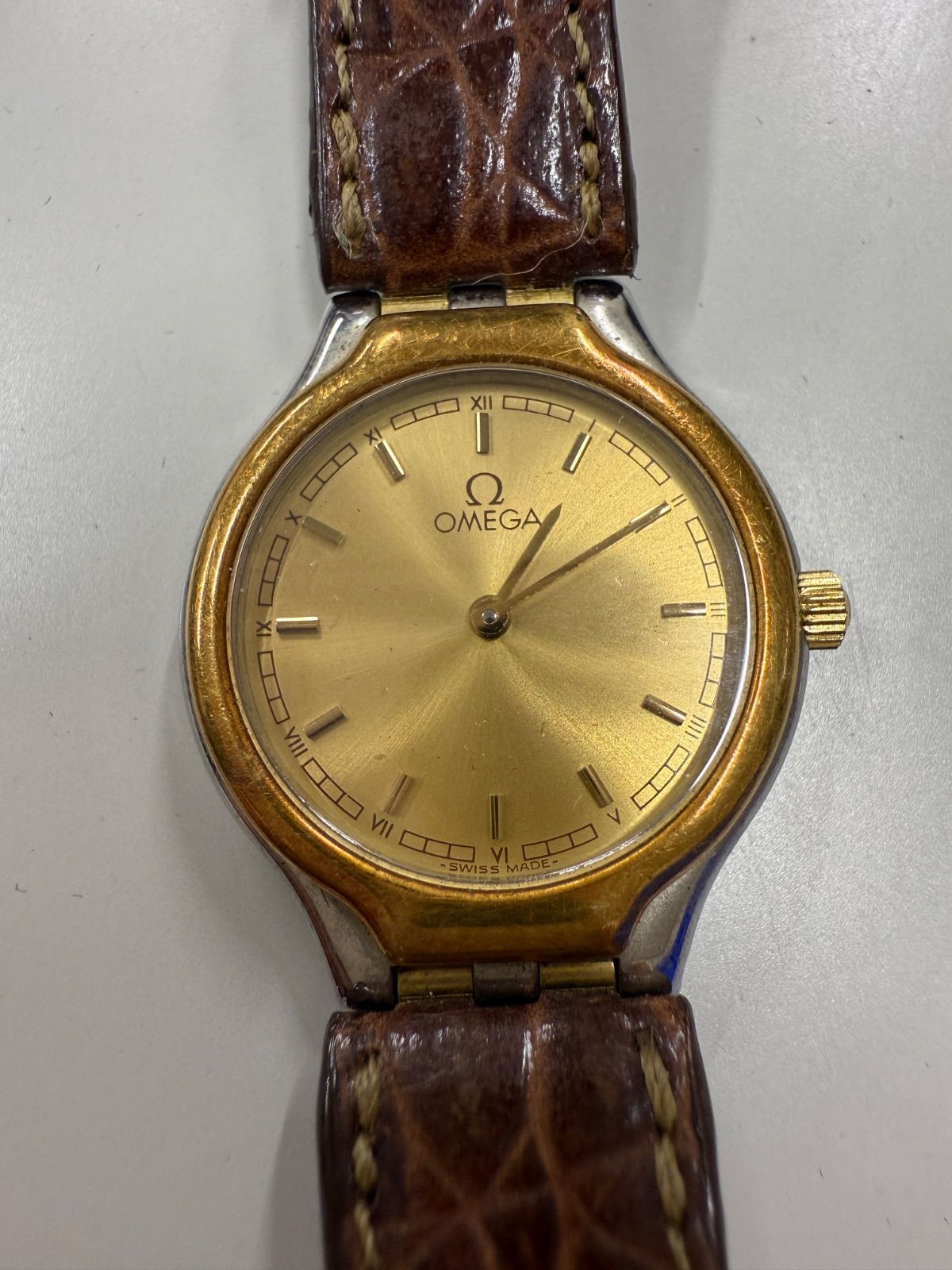 超美品 OMEGA オメガ デビル 18k ゴールド クォーツ レディース