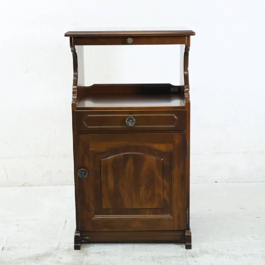 カリモク家具 コロニアル コンセント&スライド天板付き 電話台 キャビネット 283h13