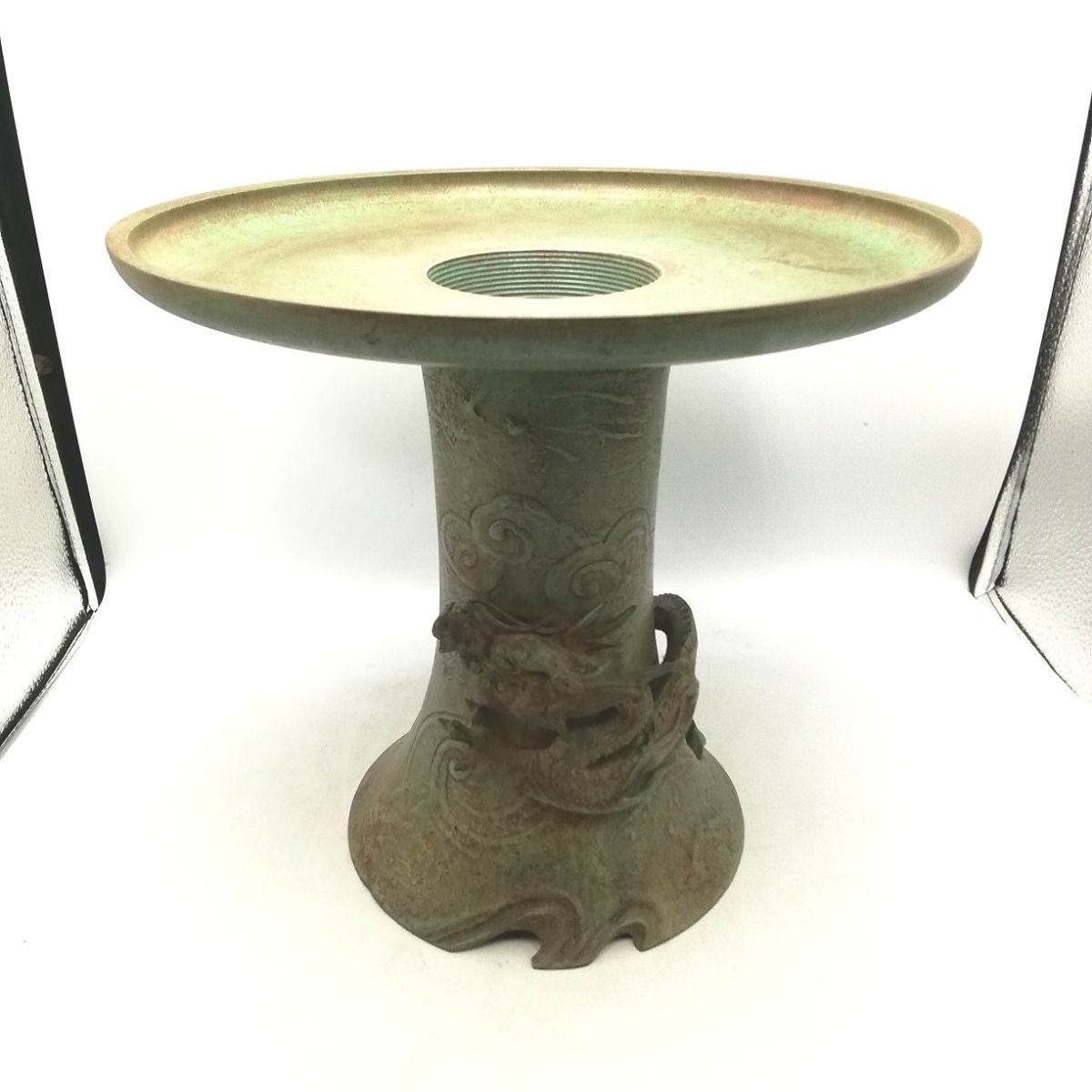 インテリア小物 薄端 花器 花瓶 龍 高級 青銅 銅製 新品未使用