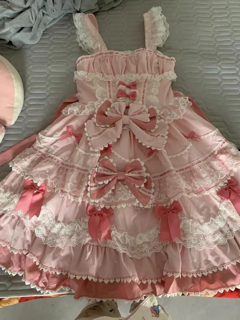 ロリータドレス かわいいJSK サスペンダードレス アイドル服 コスプレ 甘ロリ ロリータドレス かわいいJSK サスペンダードレス アイドル服