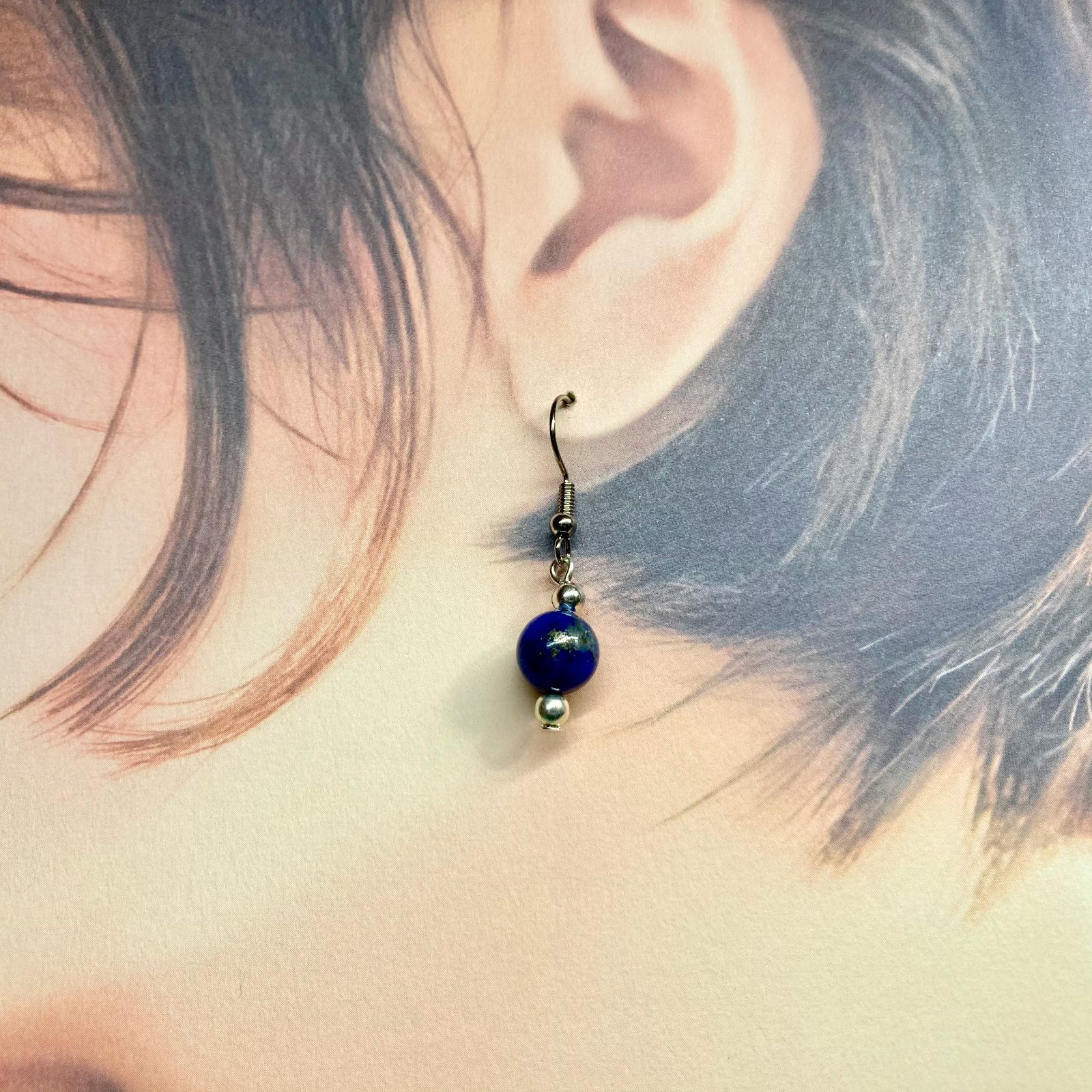 一粒フックピアス
