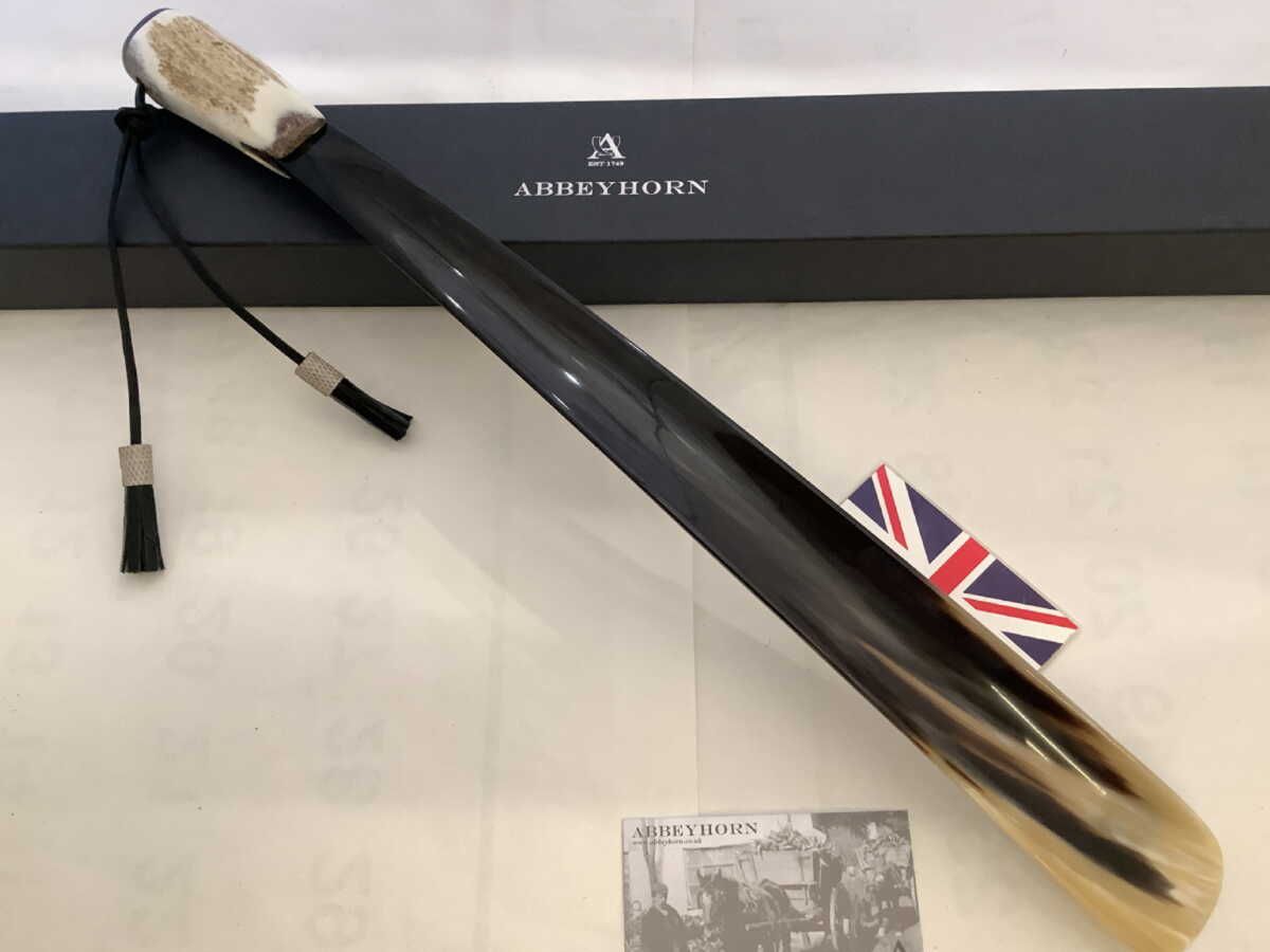 靴べら 英国製 アビーホーン50cmアップ 本水牛角 u0026鹿角withタッセルロングシューホーン  LS/C N049