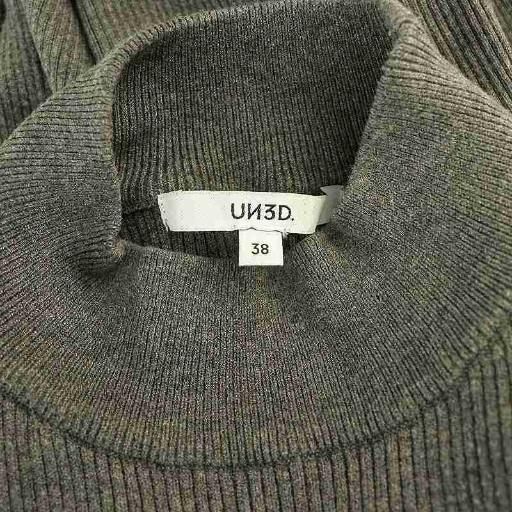 【中古】アンスリード UN3D. 24AW POINT BORDER FLARE SLEEVE TOP ニット セーター 38 グレー /MI ■OS レディース アンスリード UN3D. 24AW POINT BORDER FLARE SLEEVE TOP ニット