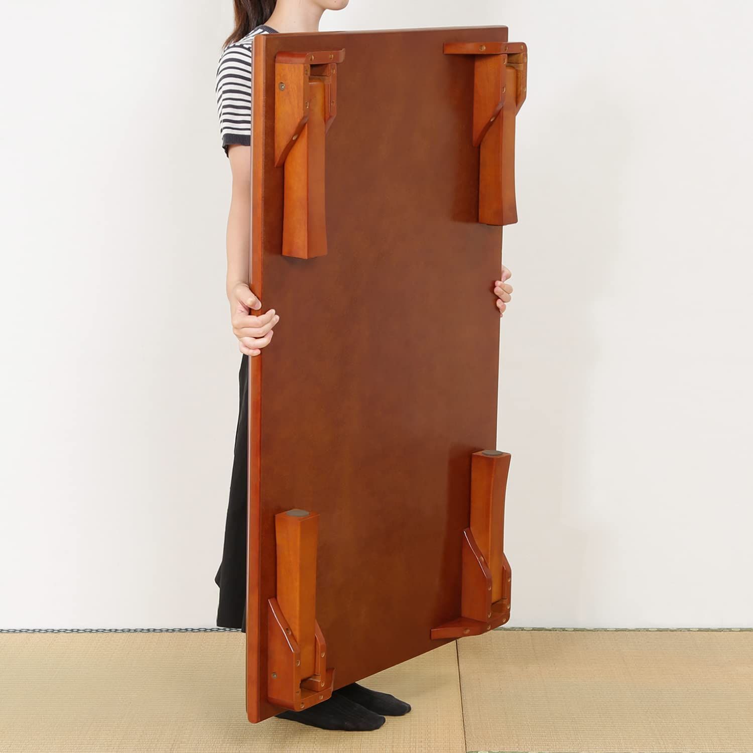 座卓 テーブル 折りたたみ 幅120×奥行75×高さ34cm 不二貿易 ブラウン