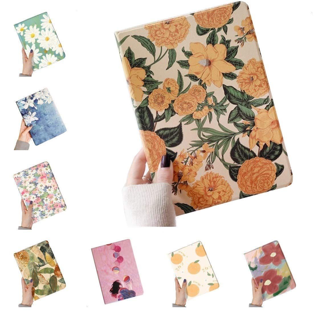 Apple iPad ケース 花柄 9.7インチ カバー ペンホルダー付き Pencil 収納 女性 アイパッド 保護ケース オリジナル 印刷 お洒落 ブック式