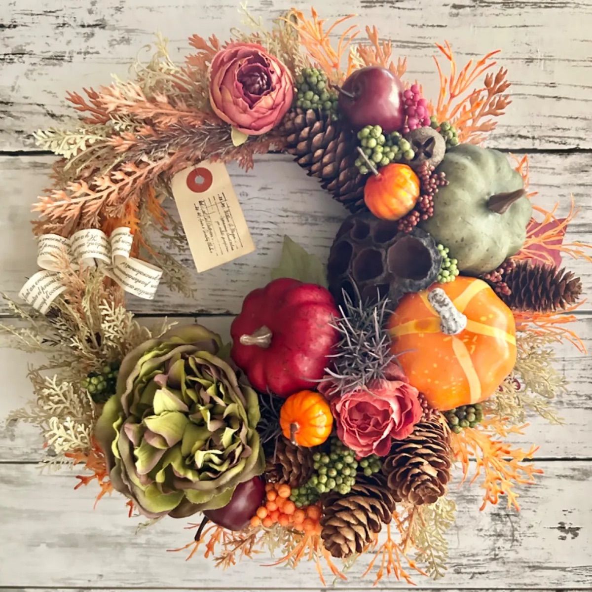 164】フラワーリースハロウィンリース玄関リース