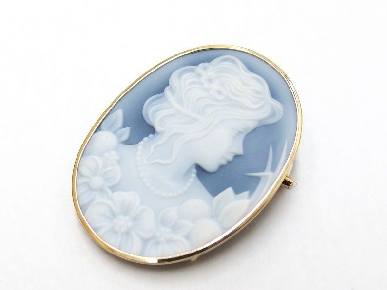 K18 カメオ ブローチ ペンダントトップ - メルカリ