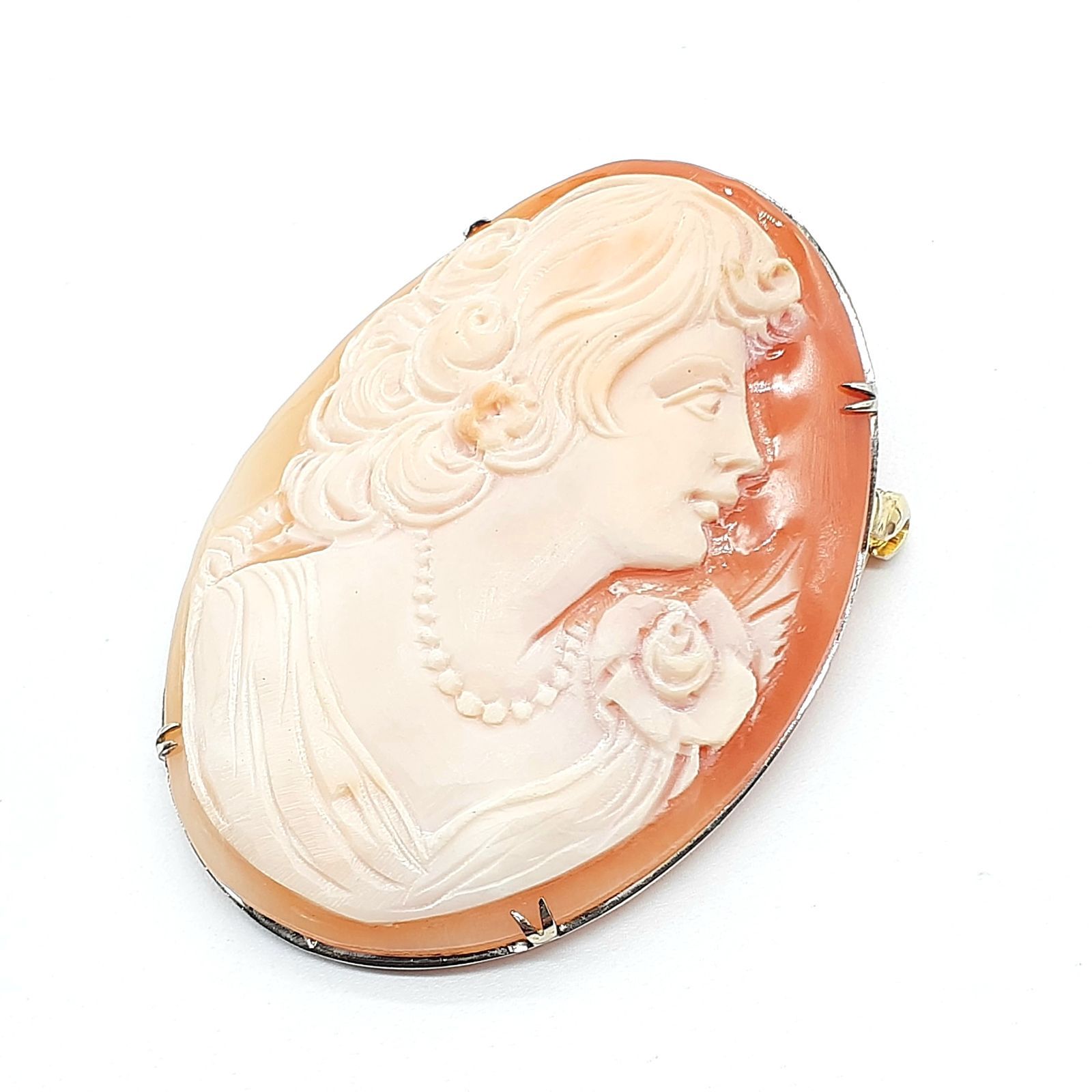 ブローチ ネックレス ペンダントトップ チャーム シェルカメオ