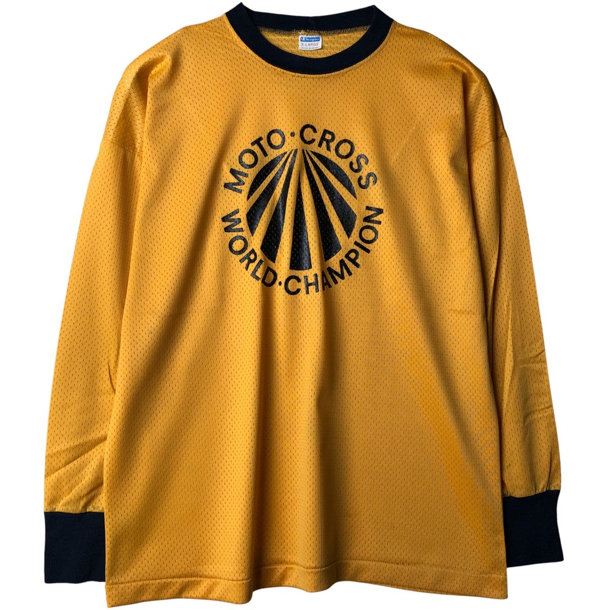 古着 70年代 チャンピオン Champion バータグ メッシュ プリントTシャツ メンズXL相当 ヴィンテージ|eaa594835