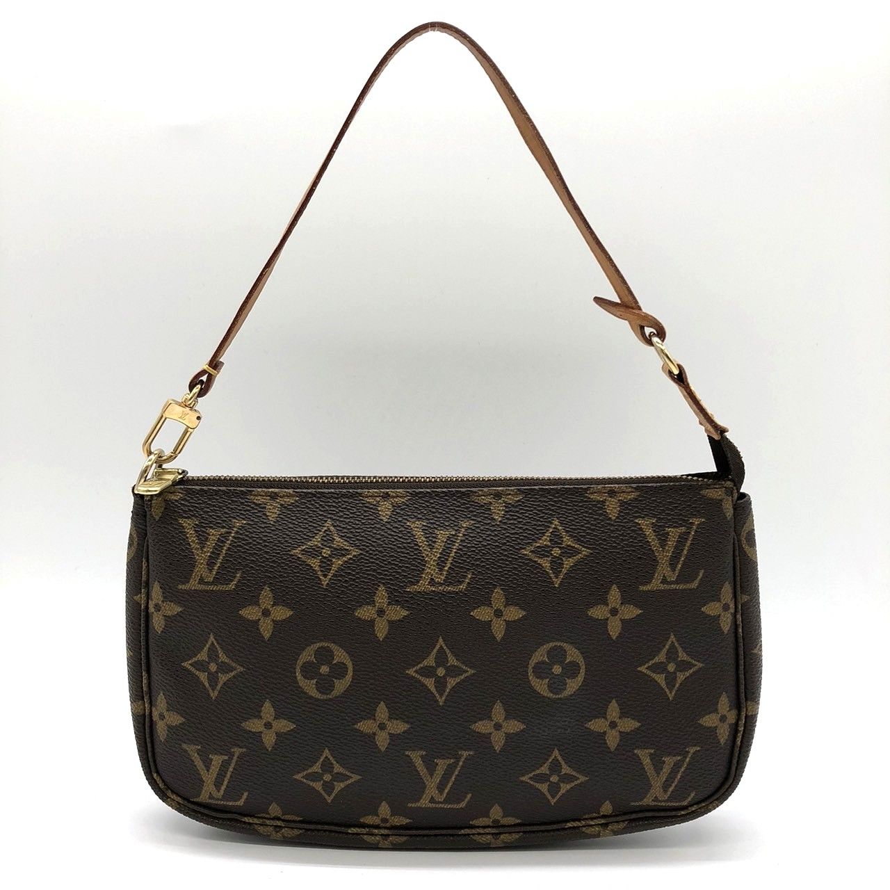 LOUIS VUITTON ルイ ヴィトン M51980 ポシェット アクセソワール ハンドバッグ ブラウン モノグラムキャンバス|レザー