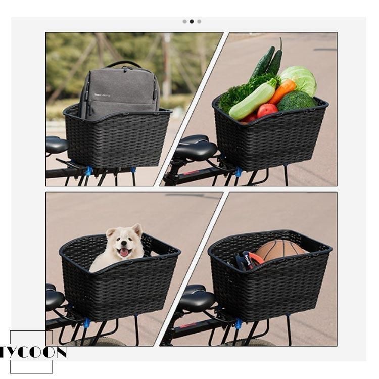 ファイナルセール開催中！ 後ろバスケット 自転車 後ろカゴ 婦人車用 軽快車用 反射テープ付き 大容量 サイクリング 自転車アクセサリー 簡単脱着 耐荷重 取り付け 高い持続性の