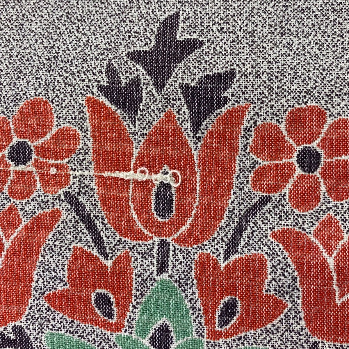 バイセル 着物 名品 名古屋帯 灰色 華文 草花 正絹 ☆☆☆☆ 名古屋帯 秀品 草花 変わり市松 金糸 焦茶色 正絹 中古 袋帯 美品 名品