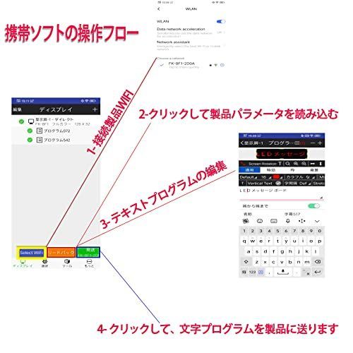 高輝度 屋外 用 LED看板 7色 LED 電光掲示板 多機能 電光看板 動いて