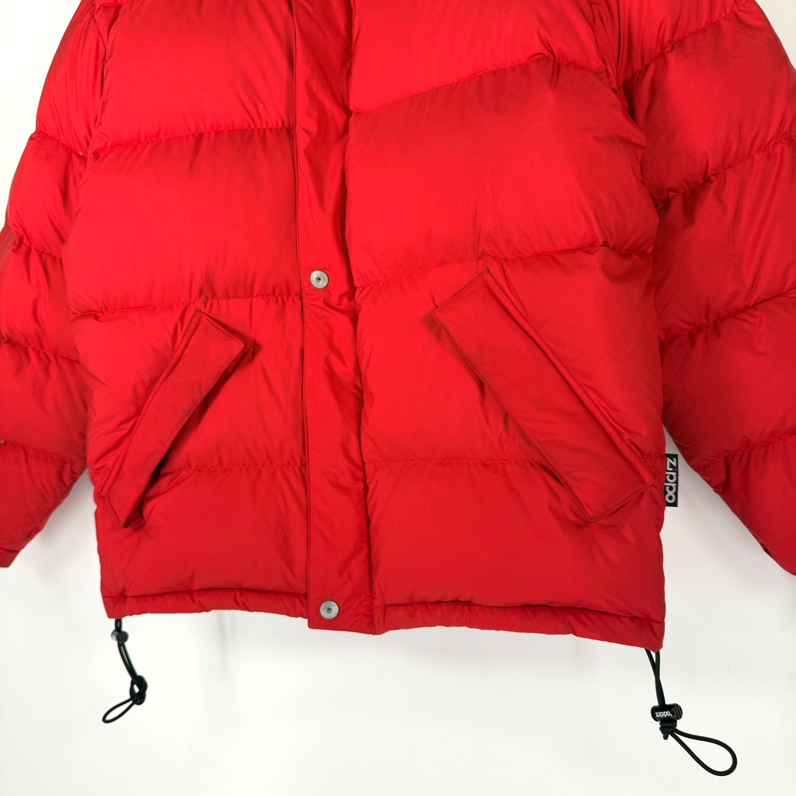 希少 Zippo ダウンジャケット レッド L ジッポ 古着 大きいサイズ