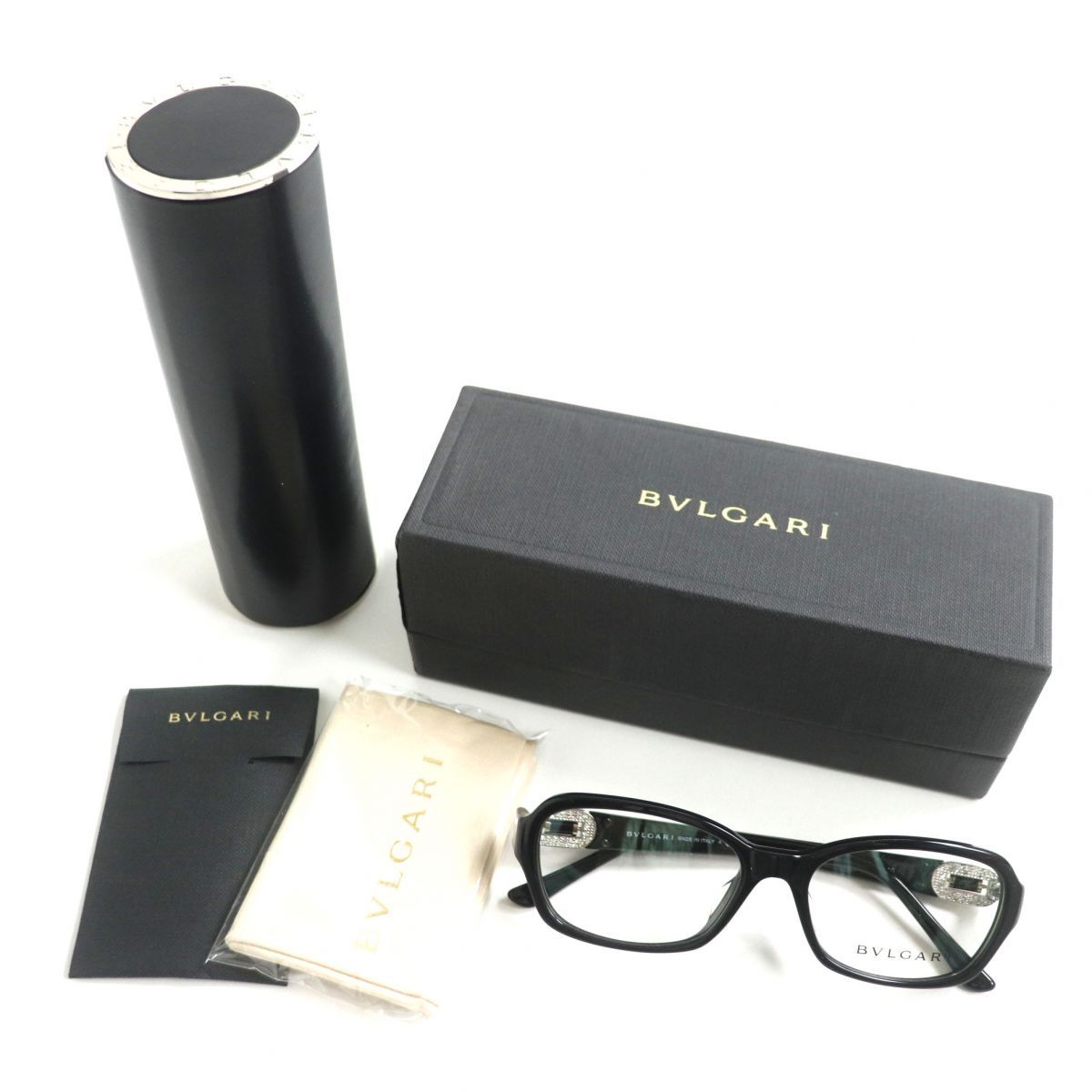 極美品▽BVLGARI ブルガリ 4071-B-F 501 ラインストーン付き