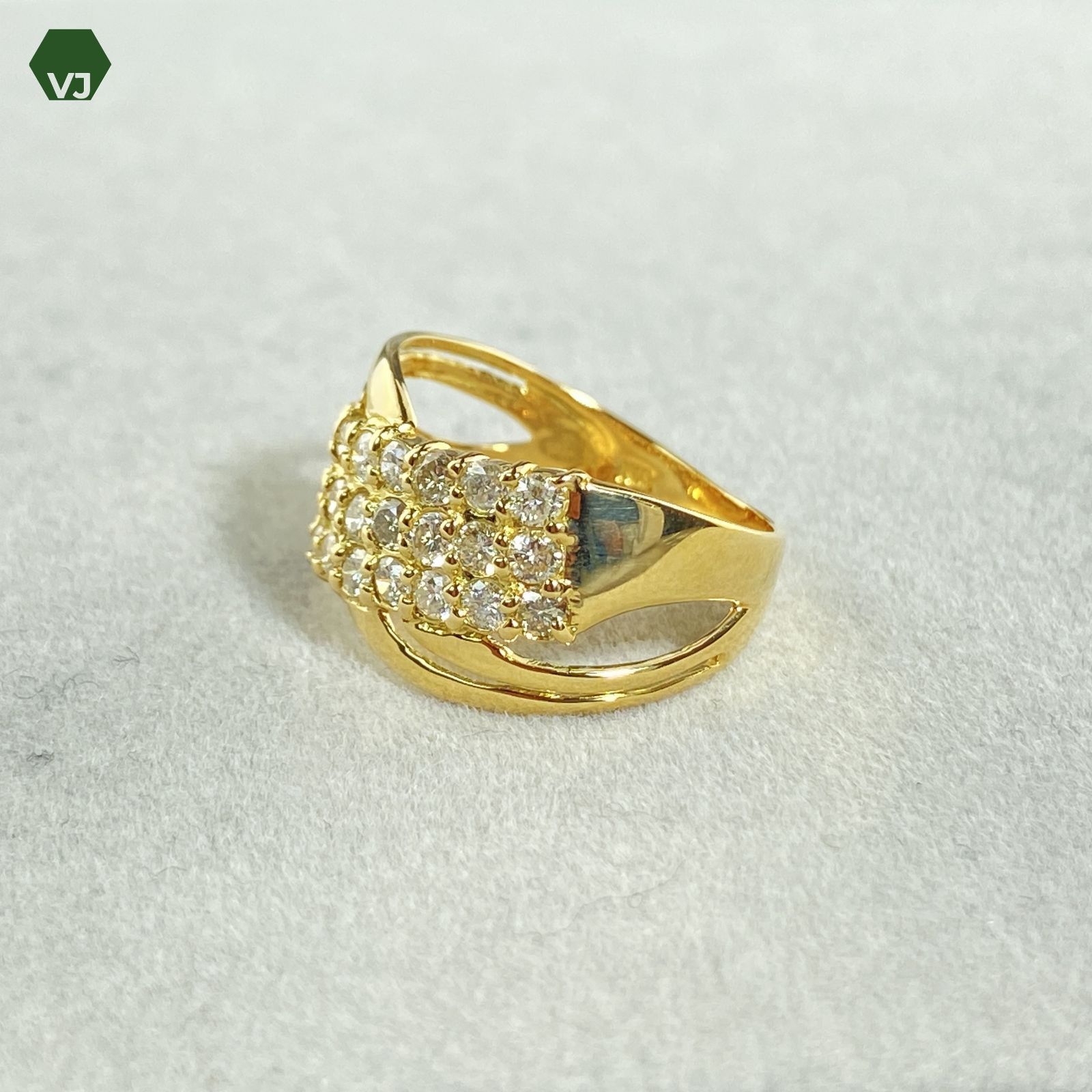 17-35】ダイヤモンド リングD1.00ct【中古】【K18YG 】【9号】☆By 