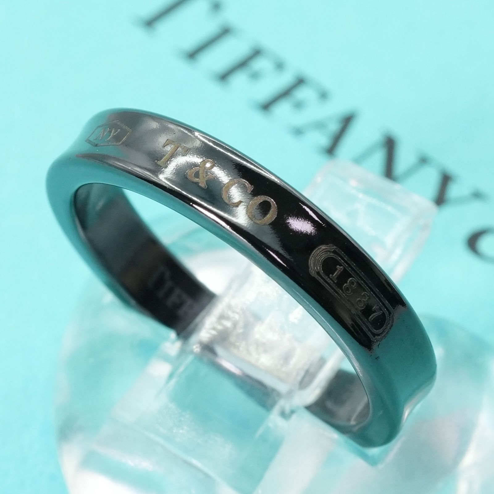 Tiffany&Co. 1837 ナロー　ブラックチタン　TI 9号 美品19号 ティファニー 1837ナロー ブラック チタン リング/25