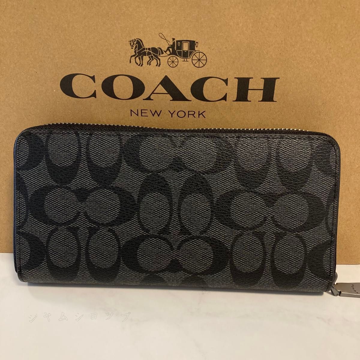 新作 COACH 長財布 コーチ 長財布 レディース メンズ シグネチャー ブラック - メルカリ