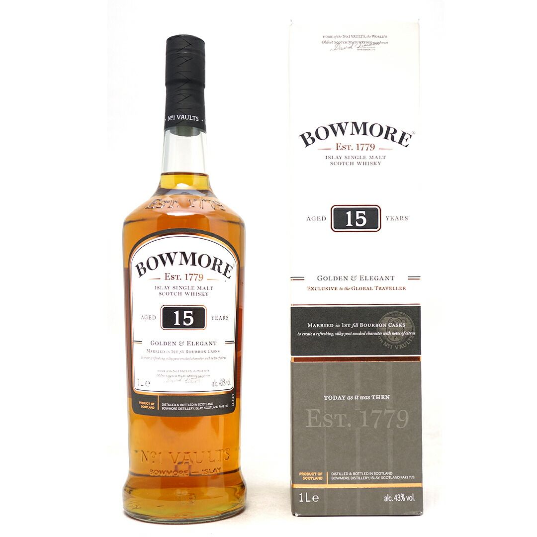 ボウモア 15年 ゴールデン&エレガント シングルモルト 43度 箱付