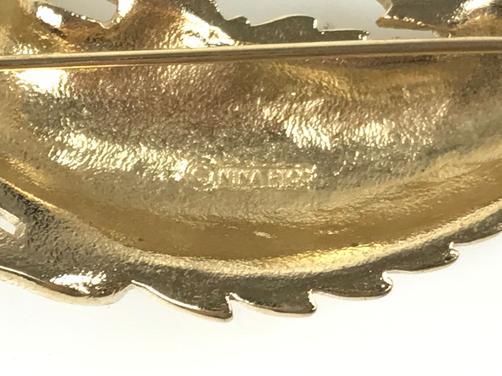ニナリッチ NINA RICCI クロコダイル ラインストーン ブローチ 全長 