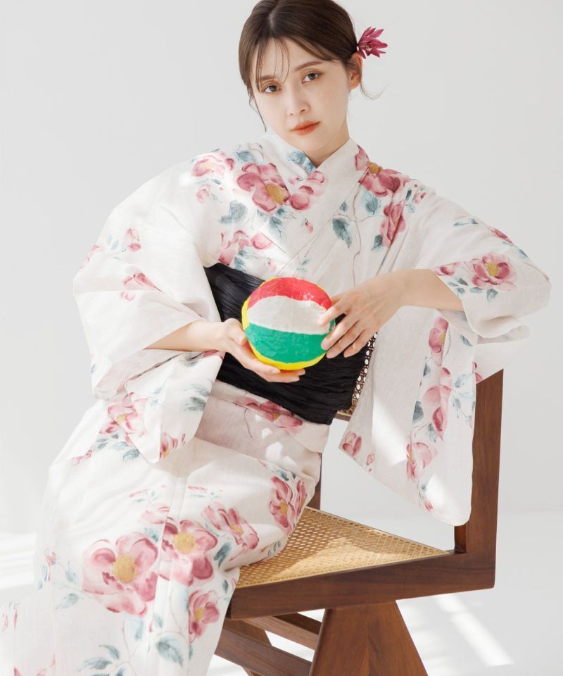 はんなり月下美人 浴衣・帯セット 2025 浴衣5点セット(ゆかた・帯・下駄・着付けマニュアル