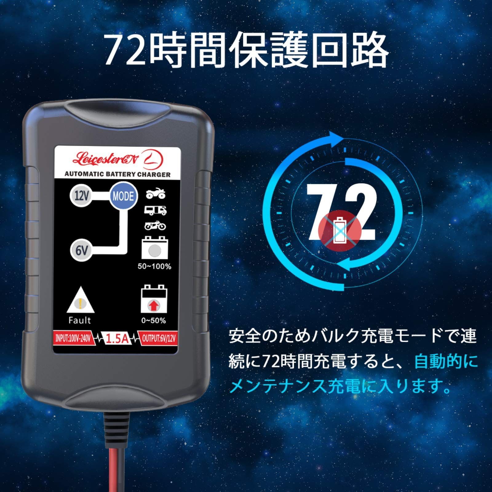 バッテリーチャージャー LED表示