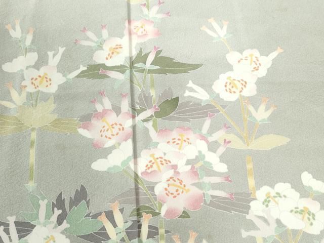 平和屋着物○十日町友禅作家 阿部佳雪 訪問着 枝花文 暈し染め 正絹