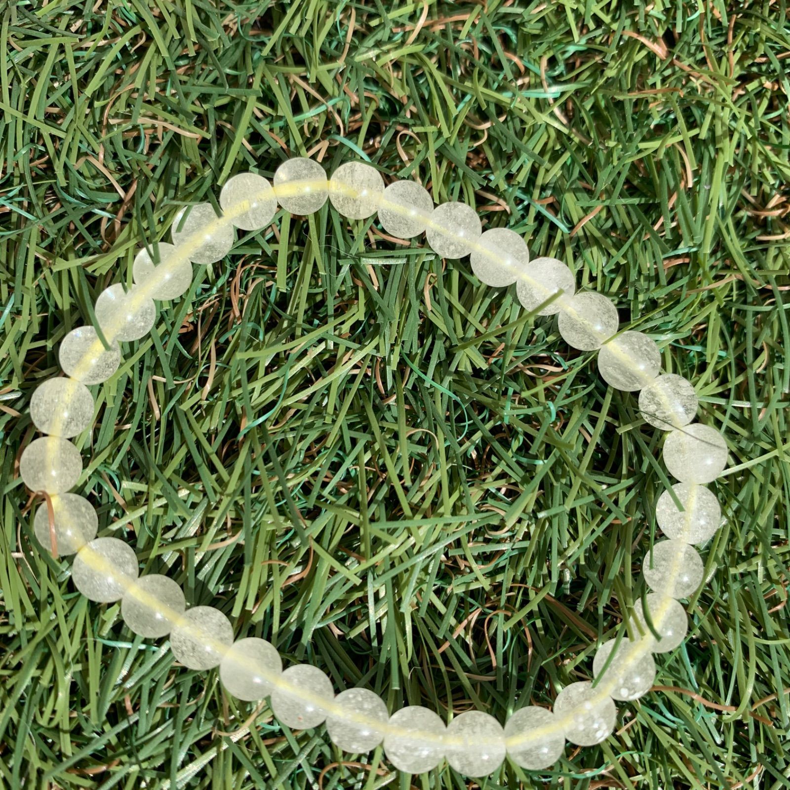 最高グレード！ブラックリビアングラス ブレスレット9.5mm  