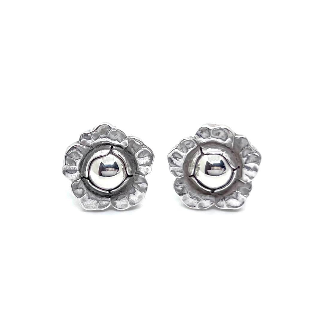 GEORG JENSEN ジョージ ジェンセン イヤリング 2002 フラワー シルバー925