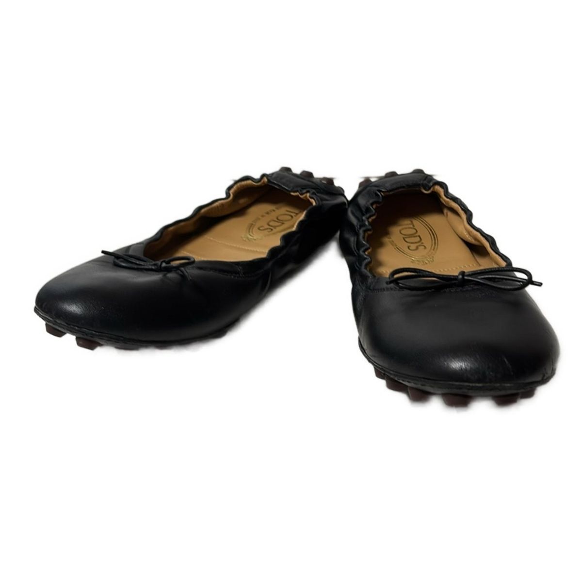 TOD'S 黒 ドライビングシューズ タッセルシューズ 未使用級✨TOD'Sトッズ ダブルT ドライビングシューズ 黒 レザー