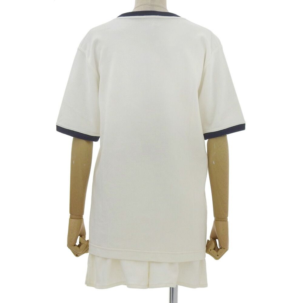 CELINE - 未使用 タグ付 セリーヌ CELINE 90年代ヴィンテージ 裏起毛コットン スウェット トリム Tシャツ パンツ セットアップ L 白 紺２点 レディー 未使用 タグ付 セリーヌ CELINE 90年代ヴィンテージ 裏起毛コットン