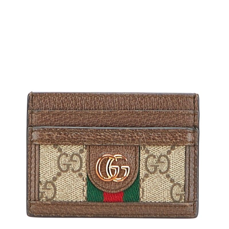 グッチ GGスプリーム オフィディア 523159 ベージュ ブラウン PVC レザー レディース GUCCI【1-0218281】