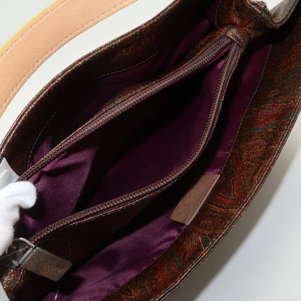 美品 ETRO エトロ ハンドバッグ 1点 レザー ペイズリー柄 かばん  