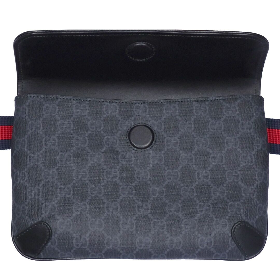 GUCCI　ウエストバック GUCCI グッチ ウエストポーチ ベルトバッグ レザー ブラック 黒