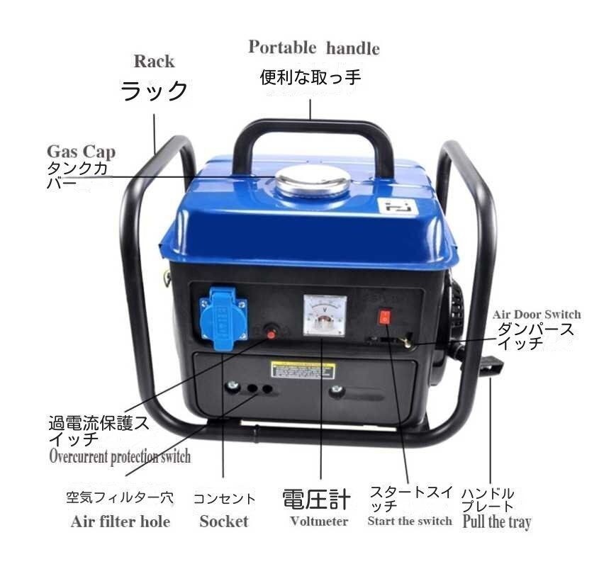 ガソリン発電機 小型ポータブル50 HZ出力650 WIE 45動力110 V 60 HZ SKLAD-KIRPICHA_RU