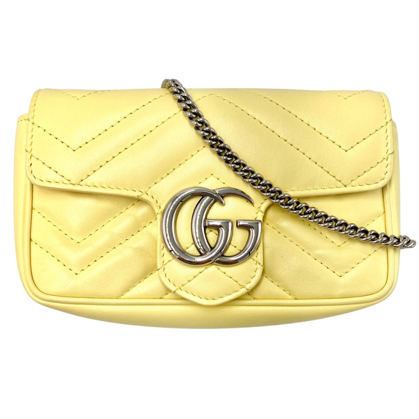 真贋判定済】GUCCI グッチ GGマーモントミニチェーンショルダー